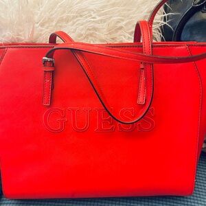 Guess Bold Red Tote Bag